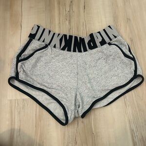 PINK heather gray lounge shorts